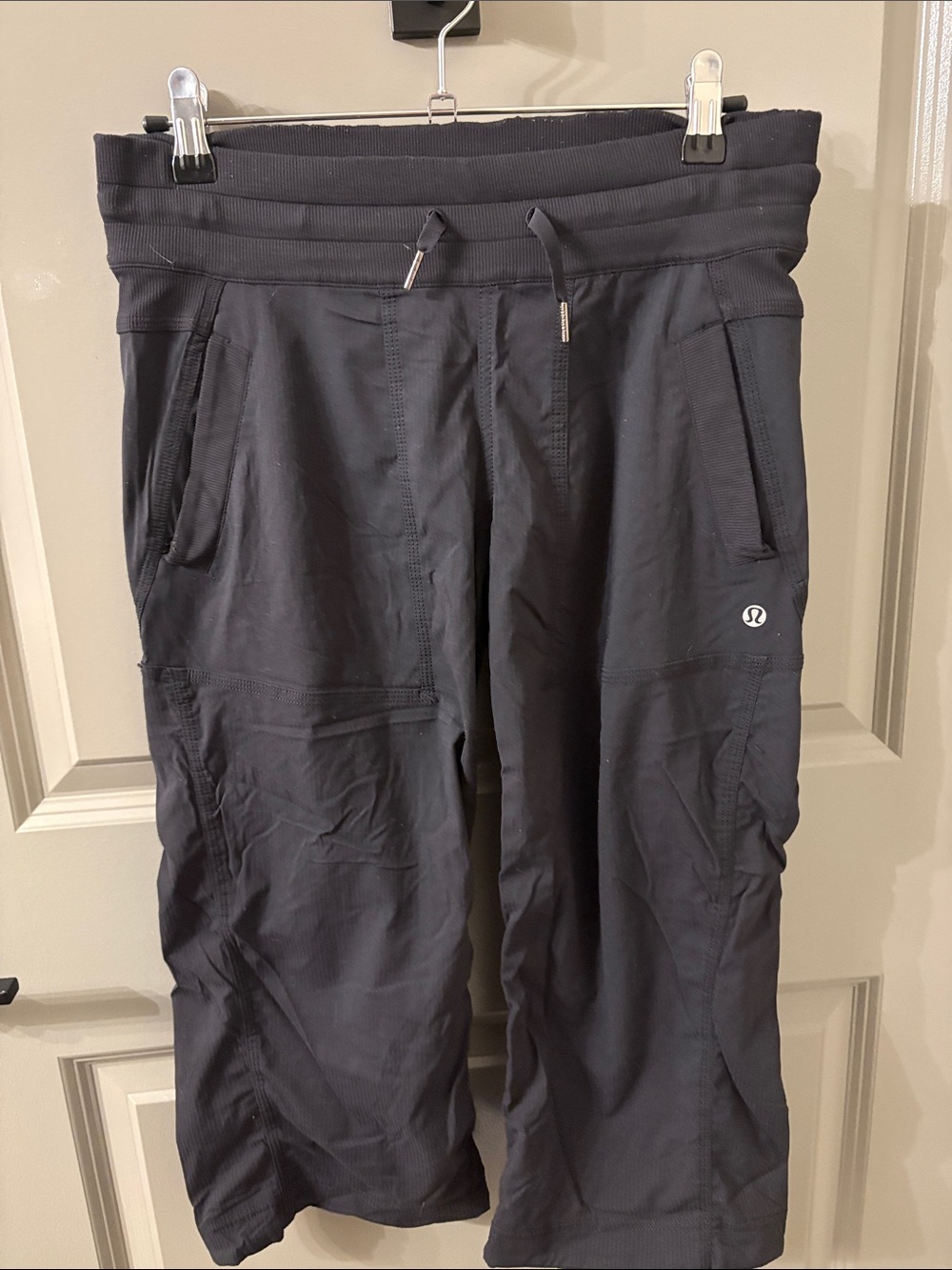 Lululemon Black Capris with Drawstring Waist Dance Studio Crop